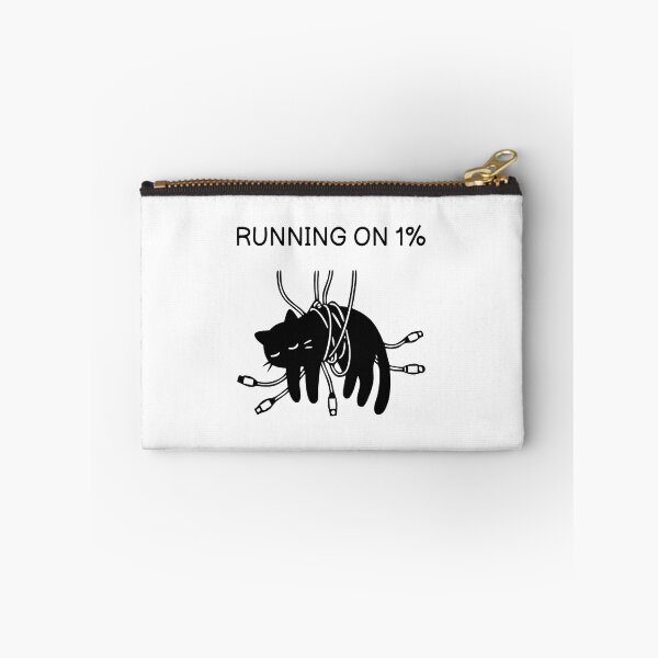 Item preview,  Running On 1 Percent Funny Tired Black Cat Battery Graphic designed and sold by FuegoandNox.