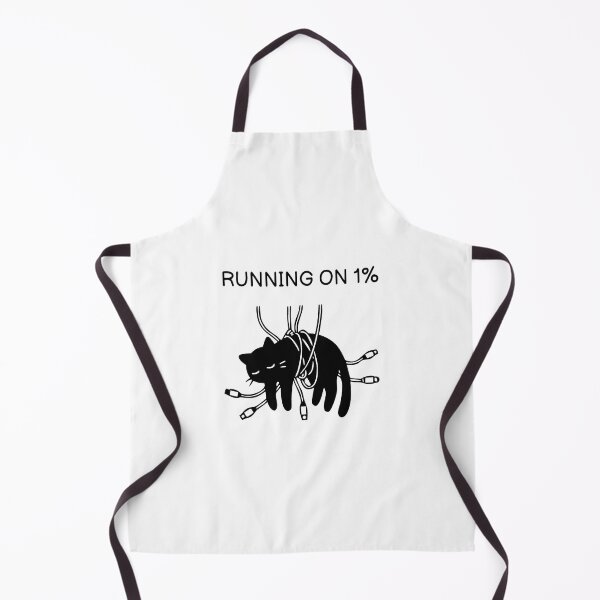 Item preview, Running On 1 Percent Funny Tired Black Cat Battery Graphic designed and sold by FuegoandNox.
