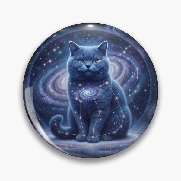 Item preview, Cosmic British Shorthair: Nebula Cheshire & Silver Galaxy Philosopher designed and sold by SOOstudio73.
