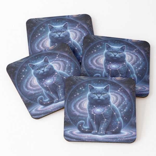 Item preview, Cosmic British Shorthair: Nebula Cheshire & Silver Galaxy Philosopher designed and sold by SOOstudio73.