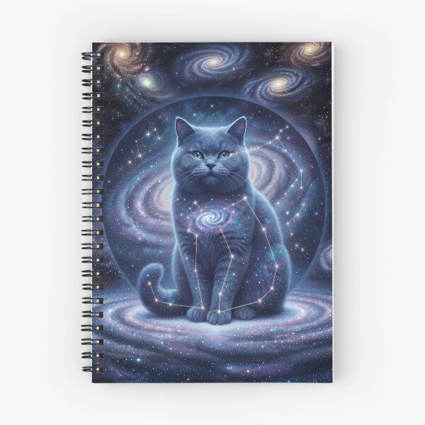 Item preview, Cosmic British Shorthair: Nebula Cheshire & Silver Galaxy Philosopher designed and sold by SOOstudio73.
