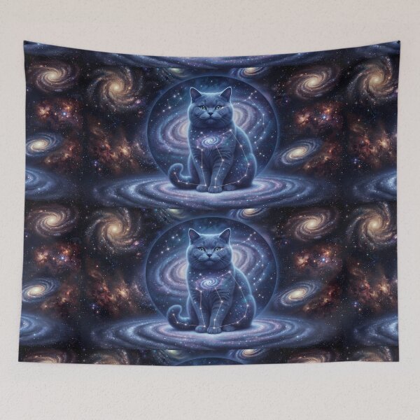 Item preview, Cosmic British Shorthair: Nebula Cheshire & Silver Galaxy Philosopher designed and sold by SOOstudio73.