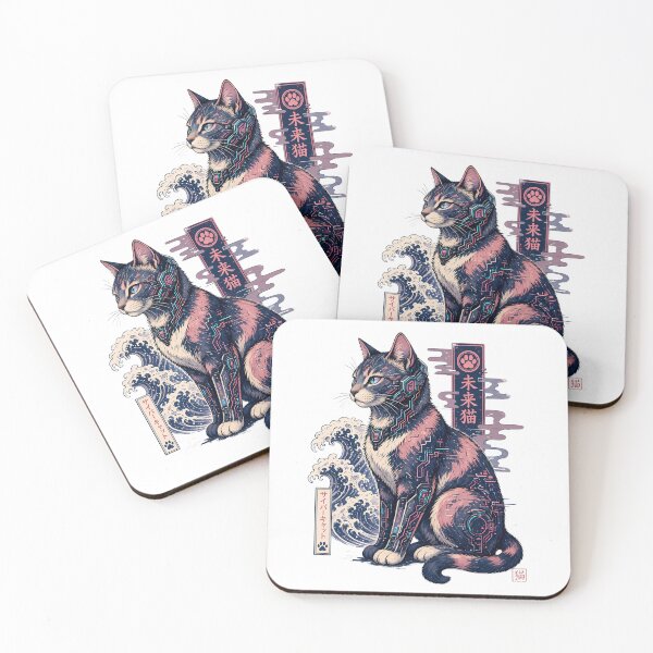Item preview, Cyberpunk Calico Cat Japanese Great Wave designed and sold by aigcx.
