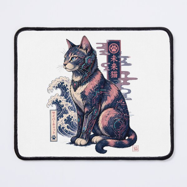Item preview, Cyberpunk Calico Cat Japanese Great Wave designed and sold by aigcx.