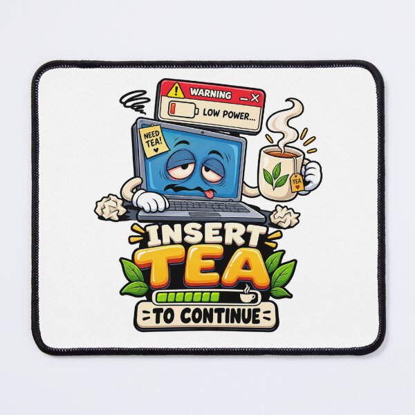 Item preview, Funny Low Battery Laptop Needs Tea Design designed and sold by AleksKos.