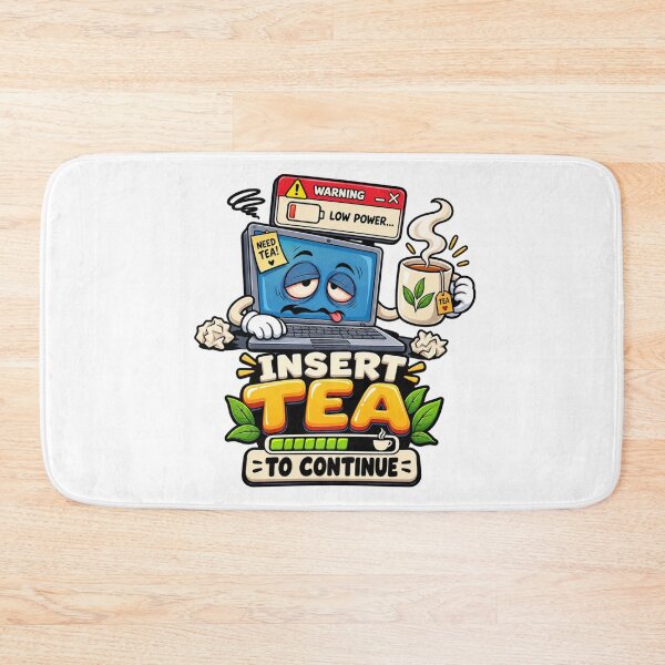 Item preview, Funny Low Battery Laptop Needs Tea Design designed and sold by AleksKos.