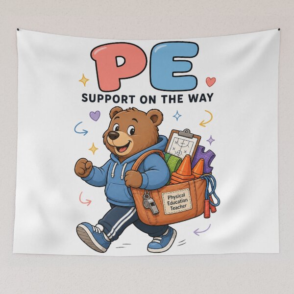 Item preview, PE Teacher Bear Support designed and sold by MOCH- ART.