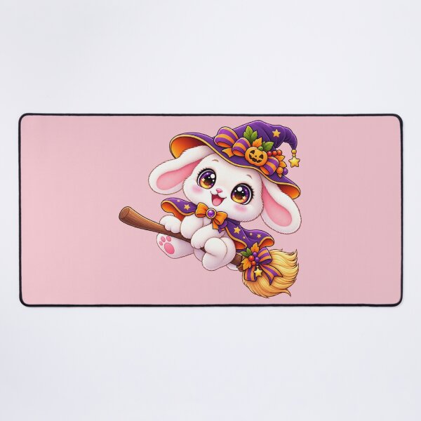 Item preview, Kawaii Bunny on Broomstick Sticker Art – Cute Chibi Halloween Illustration designed and sold by MagicMakerPh.