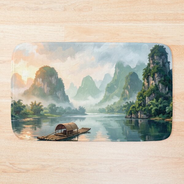 Item preview, Li River Guilin Karst Mountains designed and sold by RedPeaStudio.