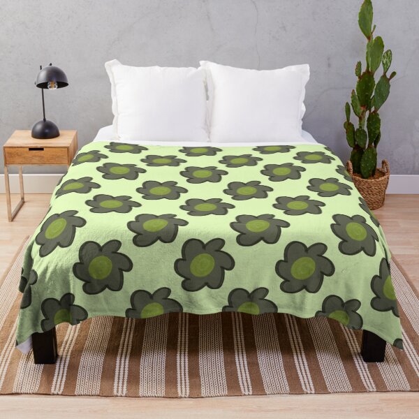 Item preview, Retro Sage Green Flower Pattern - 70s Y2K Floral Aesthetic designed and sold by CaramelCo.