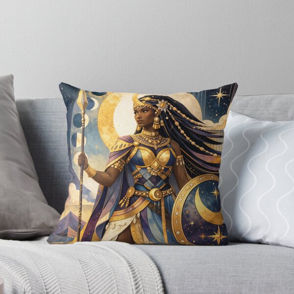 Item preview, A painting of African warrior Queen Ahosi with spear and shield designed and sold by GalleryKauffeld.