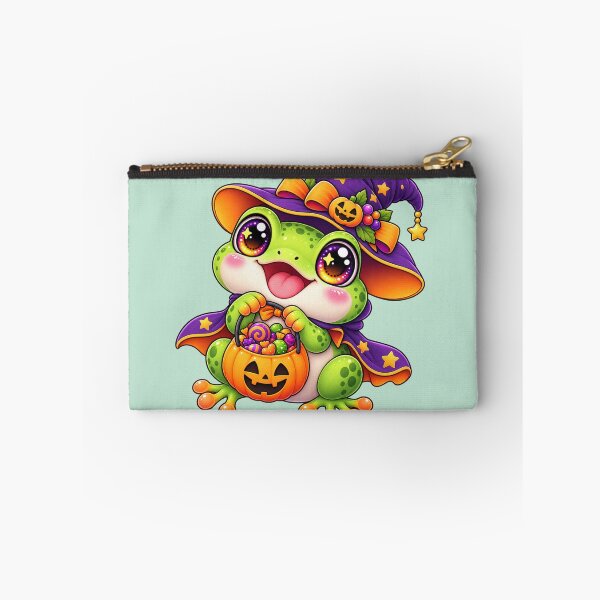 Item preview, Kawaii Tree Frog Candy Bucket Sticker Art – Cute Chibi Halloween Print designed and sold by MagicMakerPh.