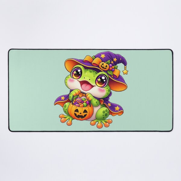 Item preview, Kawaii Tree Frog Candy Bucket Sticker Art – Cute Chibi Halloween Print designed and sold by MagicMakerPh.