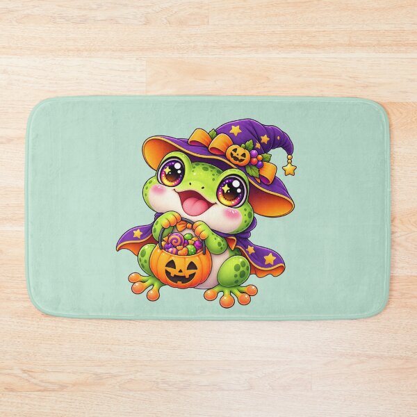 Item preview, Kawaii Tree Frog Candy Bucket Sticker Art – Cute Chibi Halloween Print designed and sold by MagicMakerPh.