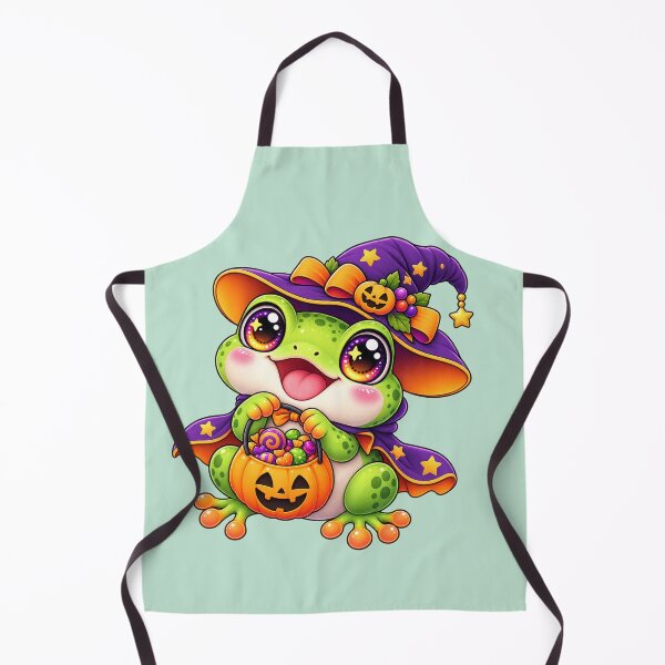 Item preview, Kawaii Tree Frog Candy Bucket Sticker Art – Cute Chibi Halloween Print designed and sold by MagicMakerPh.