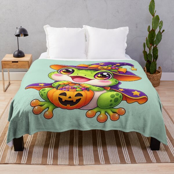 Item preview, Kawaii Tree Frog Candy Bucket Sticker Art – Cute Chibi Halloween Print designed and sold by MagicMakerPh.
