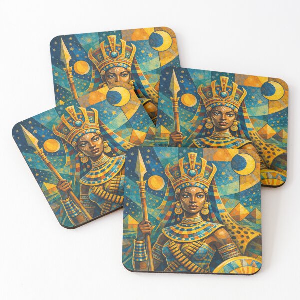 Item preview, African warrior Queen Ahosi - a cubist painting designed and sold by GalleryKauffeld.