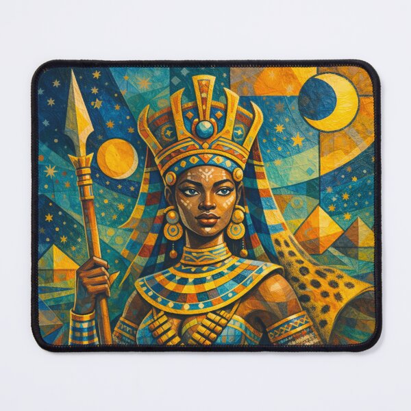 Item preview, African warrior Queen Ahosi - a cubist painting designed and sold by GalleryKauffeld.