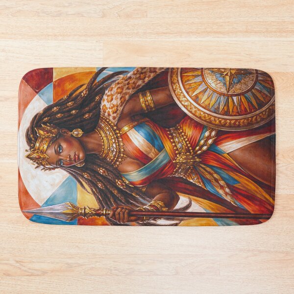Item preview, A painting of African warrior Queen Ahosi  designed and sold by GalleryKauffeld.