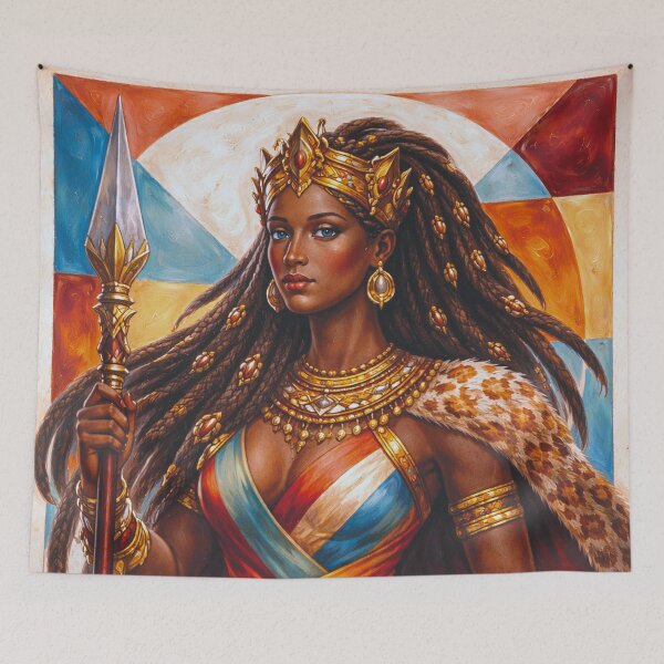 Item preview, A painting of African warrior Queen Ahosi  designed and sold by GalleryKauffeld.