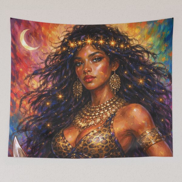 Item preview, A painting of African warrior Queen Ahosi  designed and sold by GalleryKauffeld.
