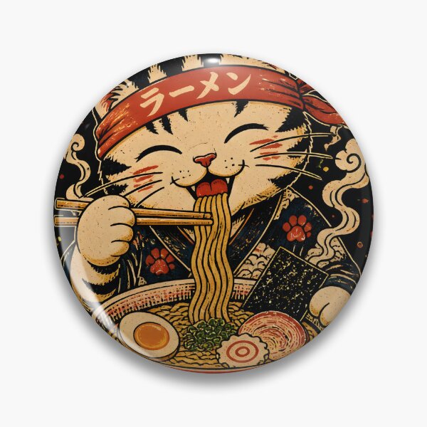 Item preview, Lucky Cat Ramen Japanese Ukiyoe Vintage Kawaii Cat Anime designed and sold by GrinGalore.