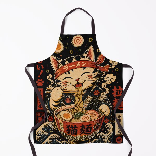 Item preview, Lucky Cat Ramen Japanese Ukiyoe Vintage Kawaii Cat Anime designed and sold by GrinGalore.