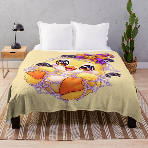 Item preview, Kawaii Cobweb Duckling Sticker Art – Cute Chibi Halloween Illustration designed and sold by MagicMakerPh.