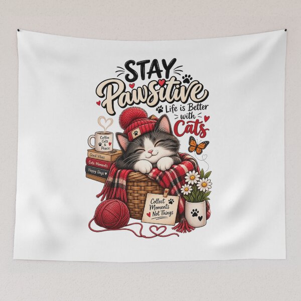 Item preview, Pawsitive Cat Lover Cozy Life | Cute Cat T-Shirt designed and sold by ✨ Daily Vibe Studio ✨.