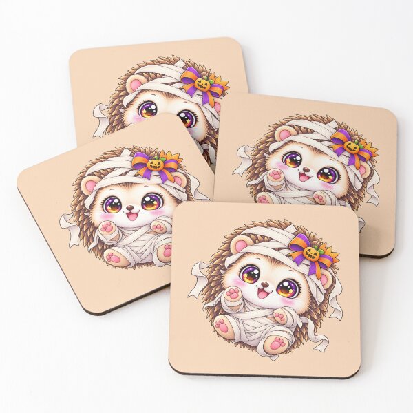 Item preview, Kawaii Mummy Hedgehog Sticker Art – Cute Chibi Halloween Illustration designed and sold by MagicMakerPh.