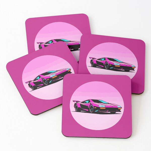 Item preview, Neon Supercar — Synthwave Ride designed and sold by KungPowUnicorn.