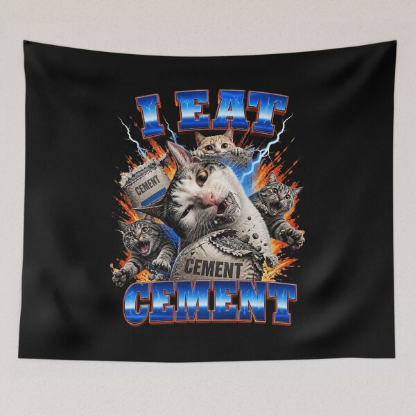 Item preview, I Eat Cement Funny Cat Meme Classic Aesthetic designed and sold by Clayborn1Carrie.