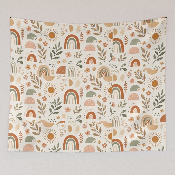 Item preview, Boho Rainbow Sunshine Earthy Floral Pattern designed and sold by SeJaa.