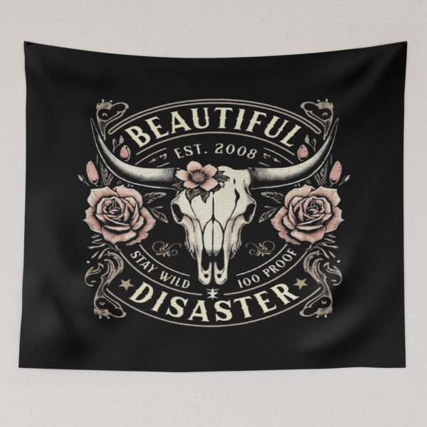Item preview, BEAUTIFUL DISASTER Cow Skull Western Floral. designed and sold by BaddieNz.