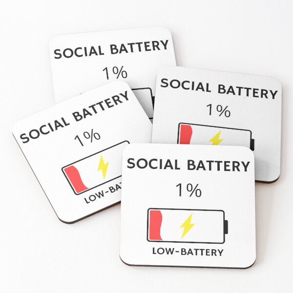 Item preview, Social Battery 1% Low Battery Minimalist Quote designed and sold by ReGenDx.