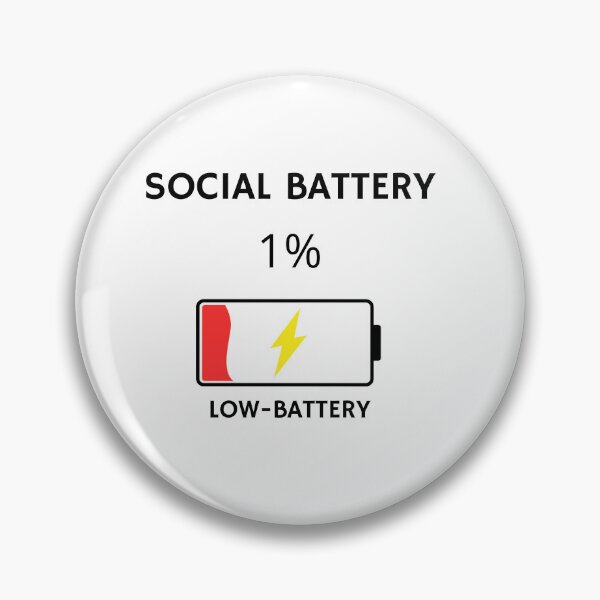 Item preview, Social Battery 1% Low Battery Minimalist Quote designed and sold by ReGenDx.