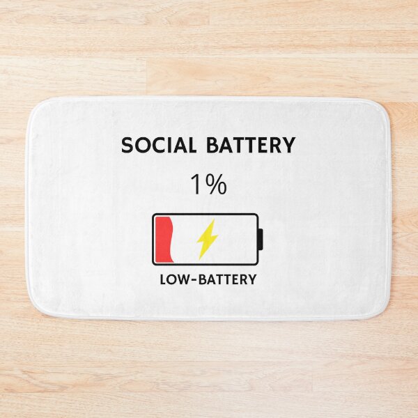 Item preview, Social Battery 1% Low Battery Minimalist Quote designed and sold by ReGenDx.