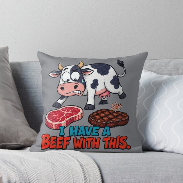 Item preview, I Have a Beef With This – Funny Cow and Steak designed and sold by Aimetoi.