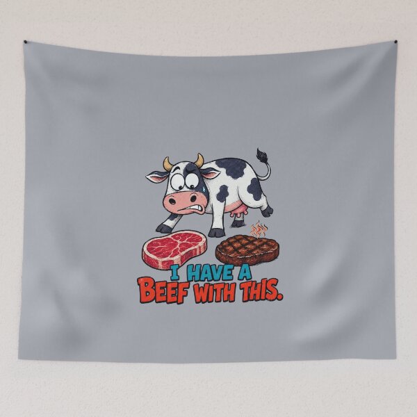 Item preview, I Have a Beef With This – Funny Cow and Steak designed and sold by Aimetoi.