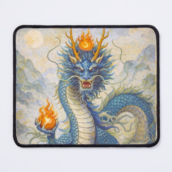 Item preview, Blue Dragon – Guardian of the Skies Painting designed and sold by GalleryKauffeld.