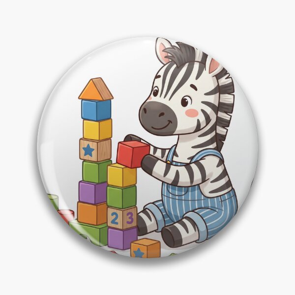 Item preview, Cute Baby Zebra Playing With Wooden Building Blocks Sticker designed and sold by KaleeDesigns.