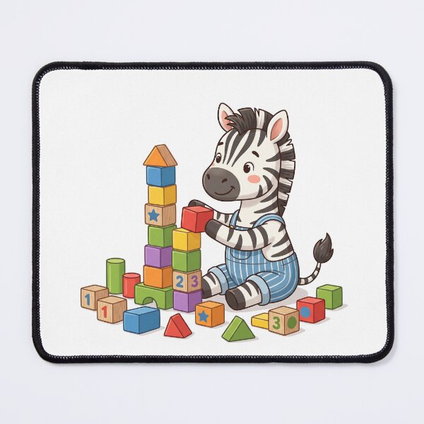 Item preview, Cute Baby Zebra Playing With Wooden Building Blocks Sticker designed and sold by KaleeDesigns.