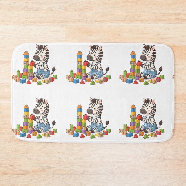 Item preview, Cute Baby Zebra Playing With Wooden Building Blocks Sticker designed and sold by KaleeDesigns.
