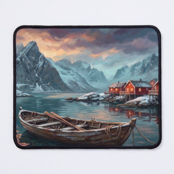 Item preview, Lofoten Islands Norway Fjord Twilight designed and sold by RedPeaStudio.