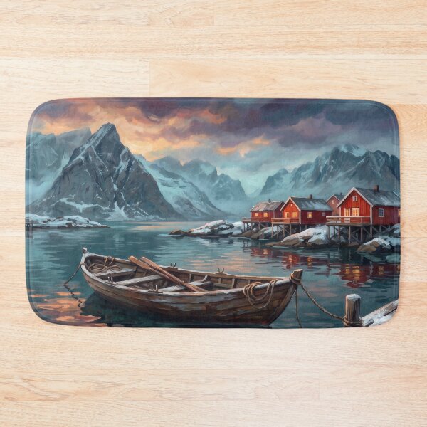 Item preview, Lofoten Islands Norway Fjord Twilight designed and sold by RedPeaStudio.