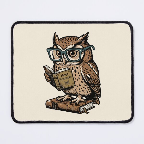 Item preview, Hoot Philosophy Wise Owl Reading Book In Glasses designed and sold by Amir Faysal.
