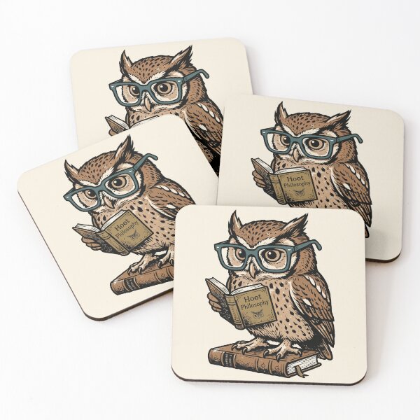 Item preview, Hoot Philosophy Wise Owl Reading Book In Glasses designed and sold by Amir Faysal.