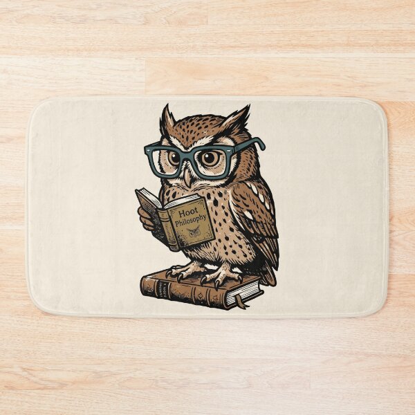 Item preview, Hoot Philosophy Wise Owl Reading Book In Glasses designed and sold by Amir Faysal.