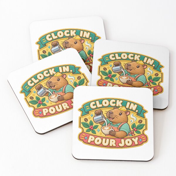 Item preview, Clock In Pour Joy Capybara Barista – Labor Day Chenille Patch designed and sold by Jaani-T.