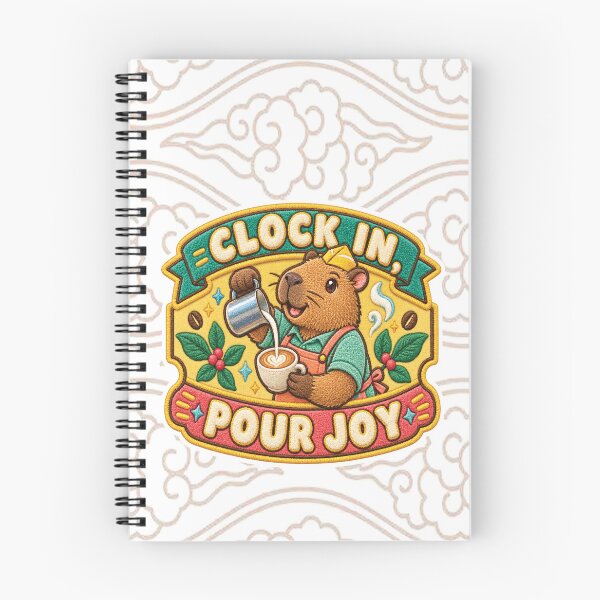 Item preview, Clock In Pour Joy Capybara Barista – Labor Day Chenille Patch designed and sold by Jaani-T.